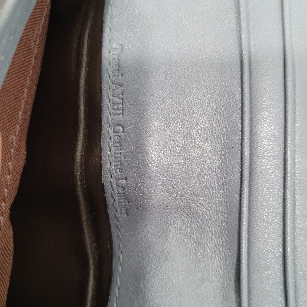 Bally Switzerland Wallet‎ Organizer Blue Large Leather Clutch Clasp Striped Logo - Picture 8 of 15